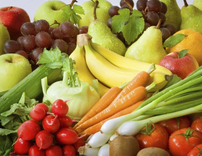 fresh vegetables and fruit